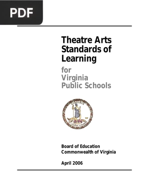 Theatre Arts Standards of Learning for Virginia Public Schools (Inglés)