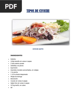 Tipos de ceviche