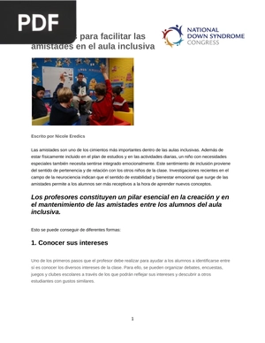 4 Consejos para facilitar las amistades en el aula inclusiva (Artículo)