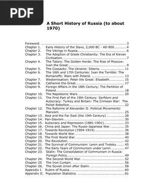 A Short History of Russia (Inglés)