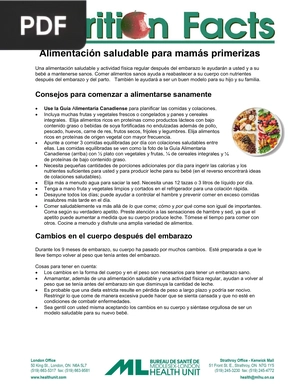 Alimentación saludable para mamás primerizas (Artículo)