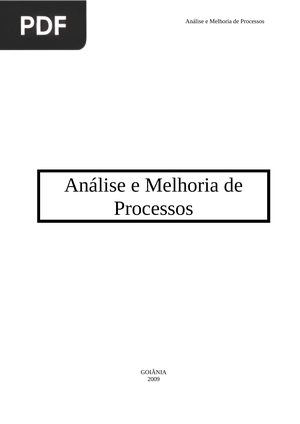 Análise e Melhoria de Processos (Portugués)