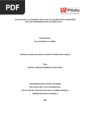 Analisis de la Economia Circular en la cadena de suministro del sector bebidas (no alcoholicas)