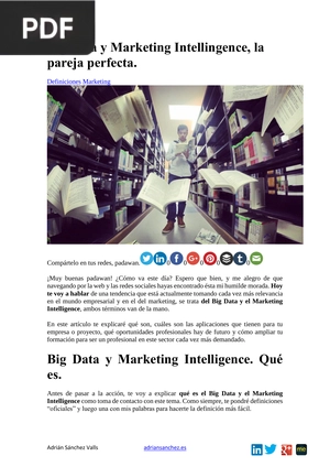 Big Data y Marketing Intellingence, la pareja perfecta (Artículo)