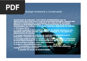 Biologia Ambiental e Conservação (Portugués) (Presentación)