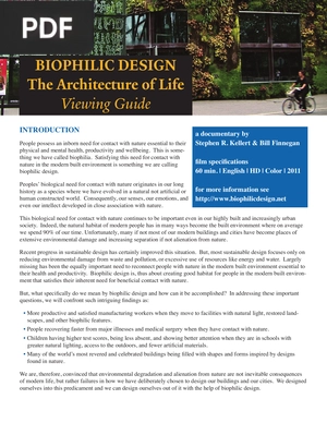 Biophilic Design. The Architecture of Life (Inglés) (Artículo)