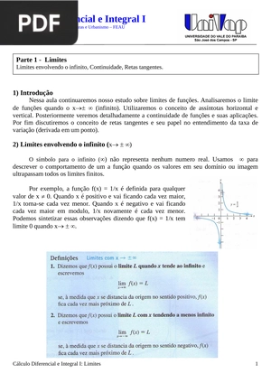 Cálculo Diferencial e Integral I (Portugués)