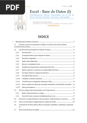 Excel - Base de Datos (I)