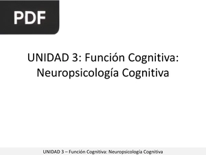 Función Cognitiva: Neuropsicología Cognitiva (Presentación)