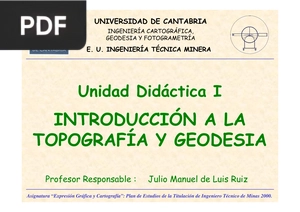 Introducción a la topografía y geodesia (Presentación)