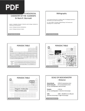 Introduction to Biological Chemistry of the Elements (Inglés) (Presentación)