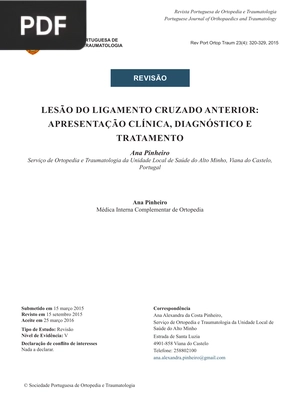 Lesão do ligamento cruzado anterior: apresentação clínica, diagnóstico e tratamento (Portugués) (Artículo)