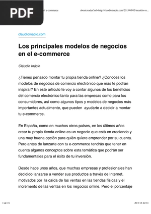 Los principales modelos de negocios en el e-commerce