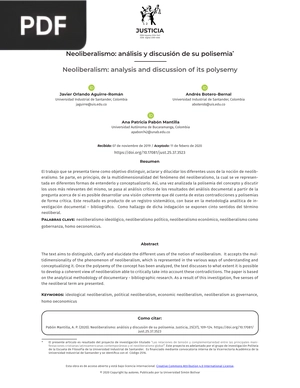 Neoliberalismo: análisis y discusión de su polisemia