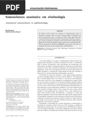 Nomenclatura anatômica em oftalmologia (Portugués)