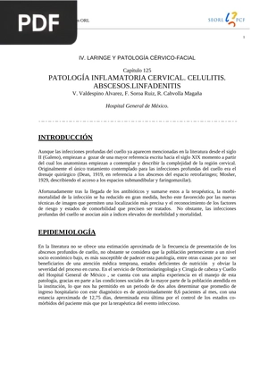 Patología Inflamatoria Cervical. Celulitis. Abscesos. Linfadenitis