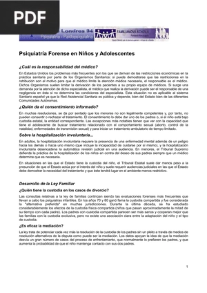 Psiquiatría Forense en Niños y Adolescentes (Artículo)