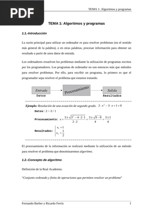 Tema 1: Algoritmos y programas (Artículo)