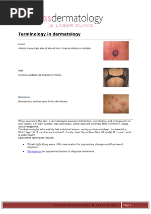 Terminology in dermatology (Inglés)