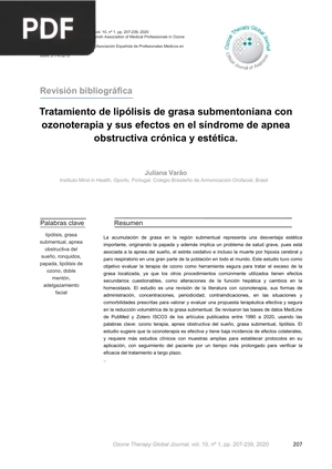 Tratamiento de lipólisis de grasa submentoniana con ozonoterapia y sus efectos en el síndrome de apnea obstructiva crónica y estética.