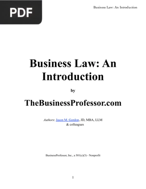 Business Law: An Introduction (Inglés)