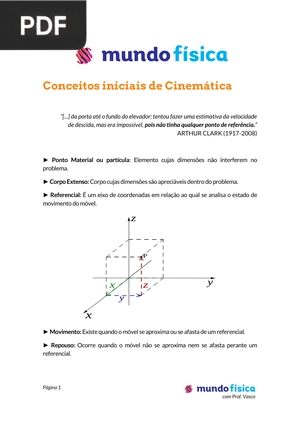 Conceitos iniciais de Cinemática (Portugués)