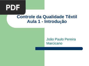 Controle da Qualidade Têxtil (Portugués)