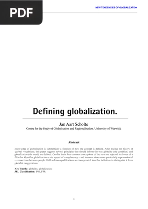 Defining globalization (Inglés)