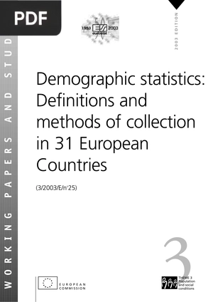 Demographic statistics: Definitions and methods of collection in 31 European Countries (Inglés)