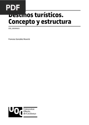 Destinos Turísticos. Concepto y estructura