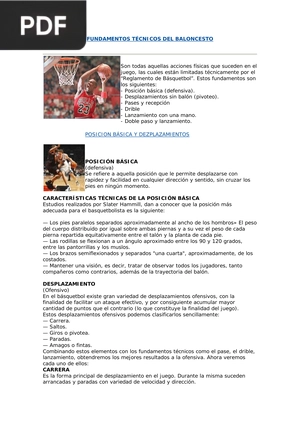 Fundamentos técnicos del baloncesto