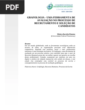 Grafologia - uma ferramenta de avilação no processo de recrutamento e seleção de candidatos