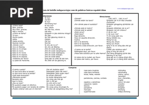 Guía de bolsillo de palabras básicas español-chino