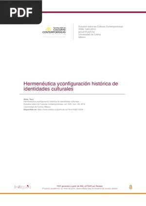 Hermenéutica y configuración histórica de identidades culturales