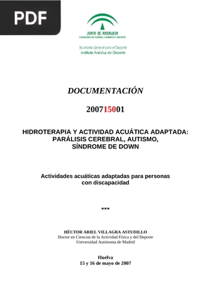 Hidroterapia y actividad acuática adaptada: Parálisis cerebral, autismo, síndrome de Down