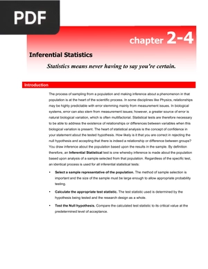 Inferential Statistics (Inglés) (Artículo)