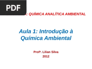 Introdução à Química Ambiental (Portugués) (Presentación)