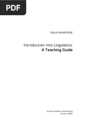 Introduction into Linguistics: A Teaching Guide (Inglés)