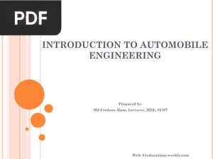 Introduction to automobile engineering (Inglés) (Presentación)