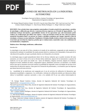 Las operaciones de metrología en la industria automotriz