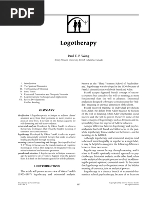 Logotherapy (Inglés) (Artículo)