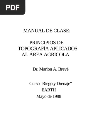 Manual de clase: principios de topografía aplicados al área agrícola