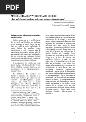 Masculinidad y violencia de género (Artículo)