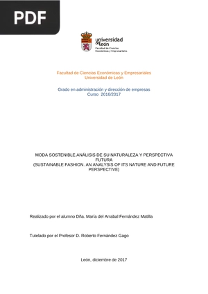 Moda sostenible. Análisis de su naturaleza y perspectiva futura