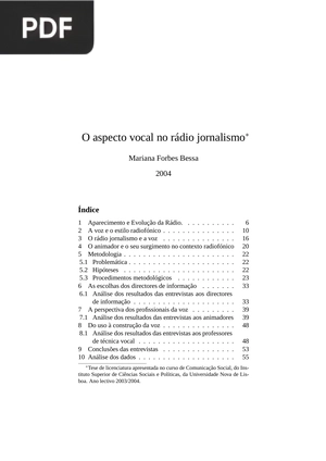 O aspecto vocal no rádio jornalismo (Portugués)