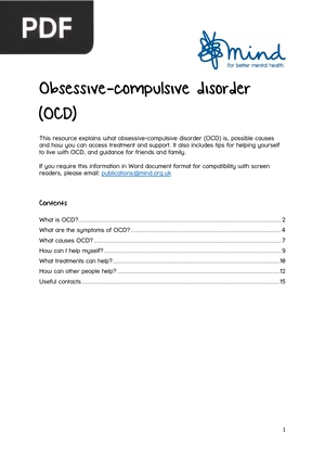 Obsessive-compulsive disorder (OCD) (Inglés)