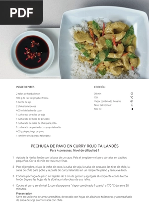 Pechuga de Pavo en Curry Rojo Tailandes (Artículo)