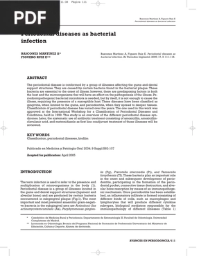 Periodontal diseases as bacterial infection (Inglés) (Artículo)