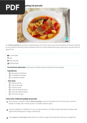 Receta de Caldeirada gallega de pescado