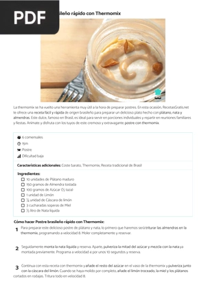 Receta de Postre brasileño rápido con Thermomix